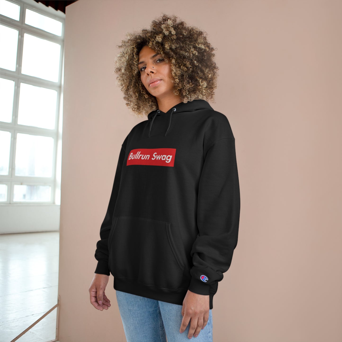 Champion 'trenches loading' hoodie w/box logo.